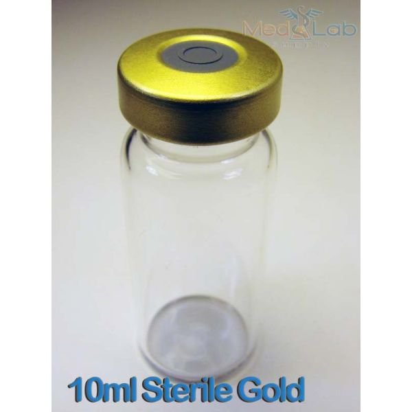 10ml Clear Sealed Sterile Depyrogenated Glass Vials (Gold)