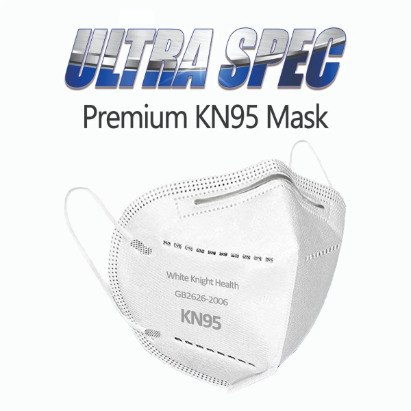 Ultra Spec Premium KN95 Masks. Arctic White. Pack of 10. USA Nelson Lab Tested @ 99+% Filtration Efficiency.