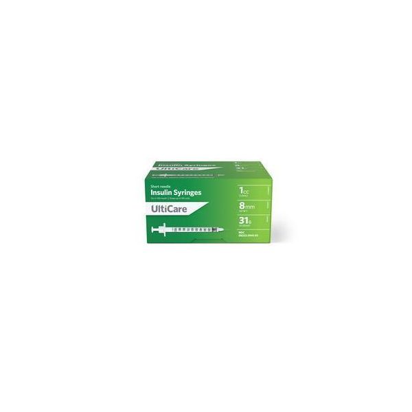 UltiCare Diabetic Syringes 1cc x 31g x 5/16", Box of 100