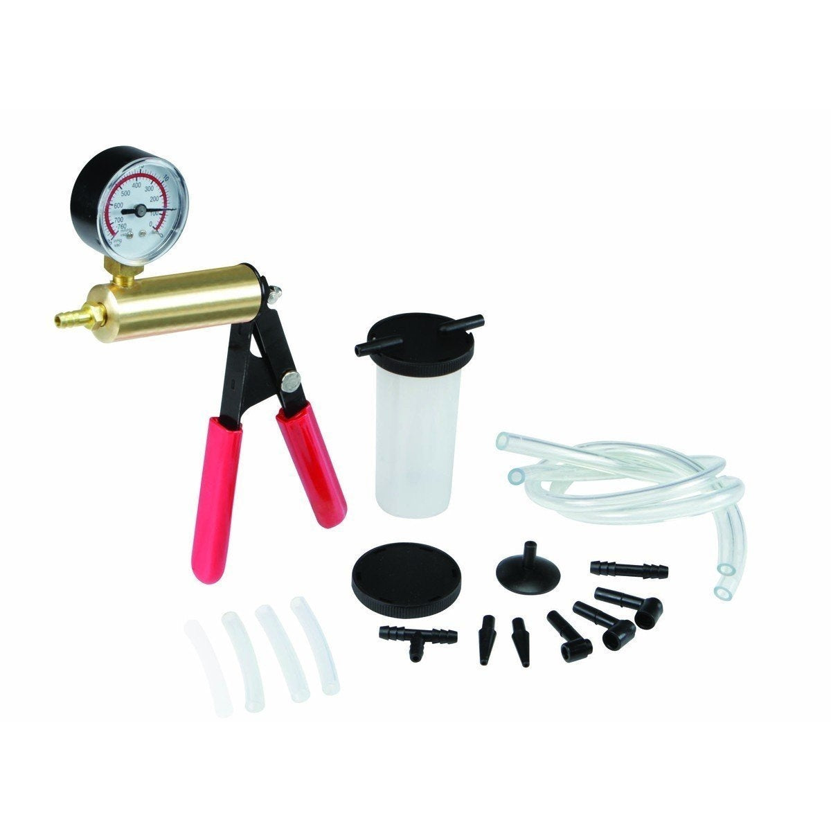 Hand Vacuum Pump with Pressure Gauge in Sturdy Blue Case