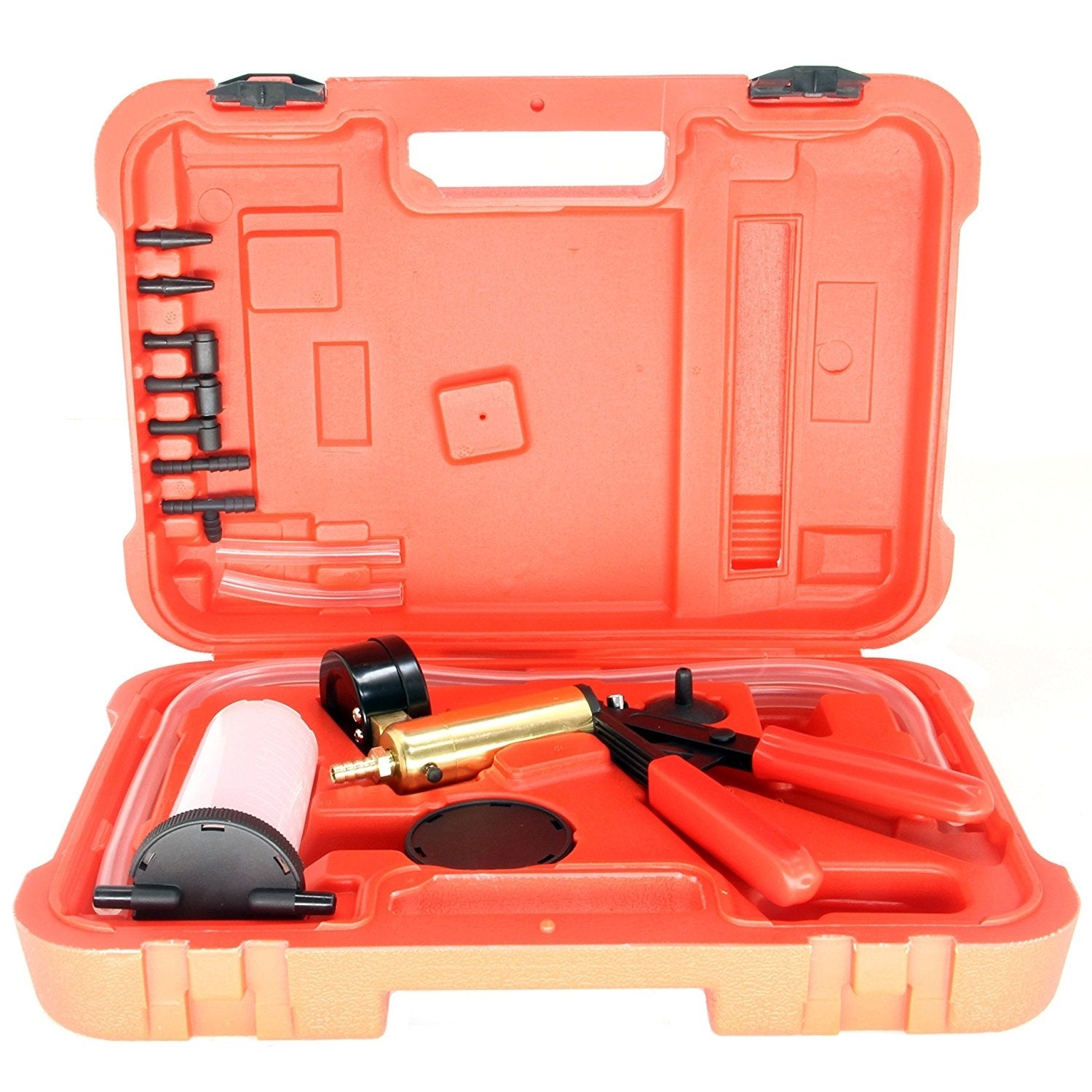 Hand Vacuum Pump with Pressure Gauge in Sturdy Blue Case