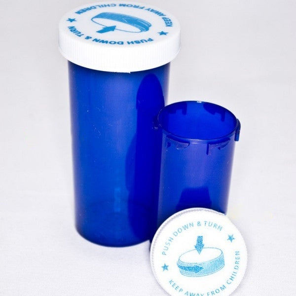 Veterinary-Colored Capsule Bottles - Blue - 13 Dram (Qty. 12)