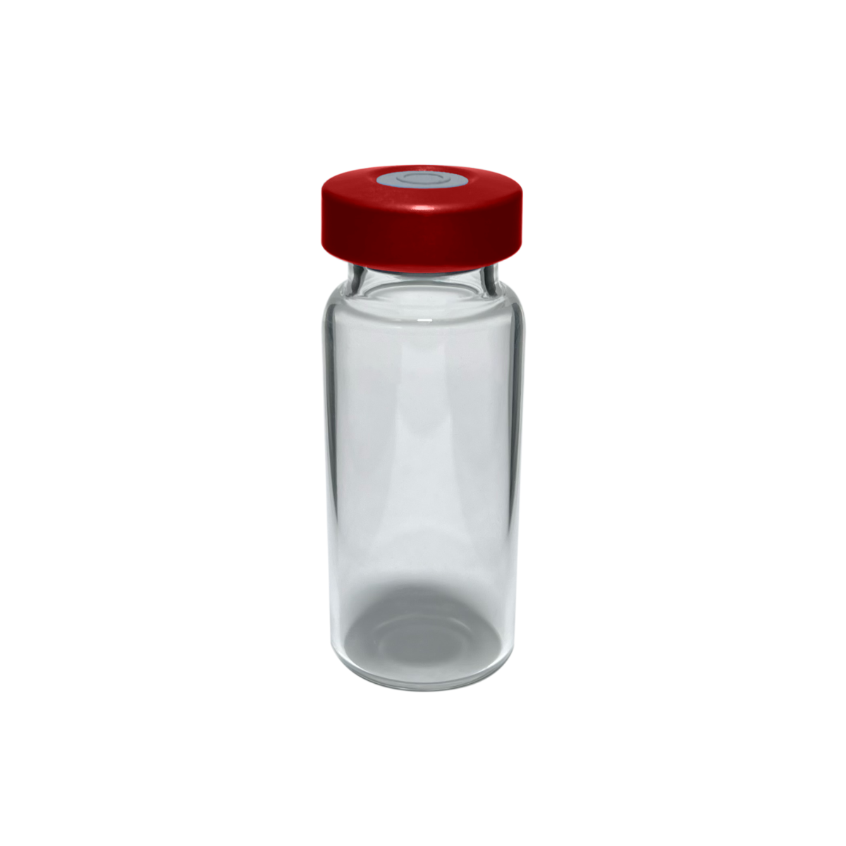 10ml Clear Sealed Sterile Glass Vial, Red, Qty. 1