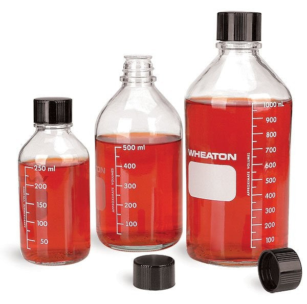Wheaton Graduated Glass Media Bottle, 125ML, Qty. 1