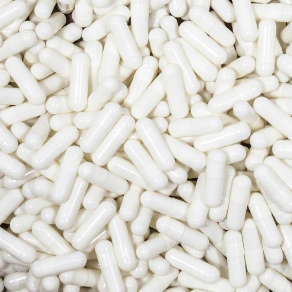 White Gelatin Capsules, Size 00, 1500 count in Resealable Stand up pouches