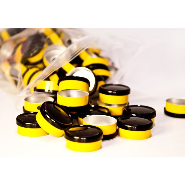20mm Dual Tone Flip Top Seal (Black/Yellow) Qty. 25
