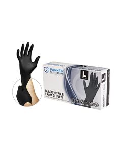 Parker Protective Nitrile Black Exam Gloves 3.5mil Box,  Sizes: Small to X-Large
