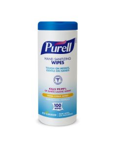 Purell Hand Sanitizing Wipes, Fresh Citrus Scent, 100/Canister