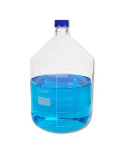 10 Liters, Hybex Glass Media Bottle, Blue, Qty. 1