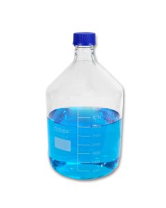 5 Liters, Hybex Glass Media Bottle, Blue, Qty. 1