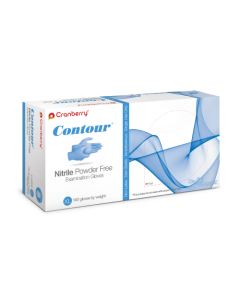 Cranberry Contour 5 mil Blue Nitrile Exam Chemo Tested Gloves, Box of 100 Sizes: Small & Medium