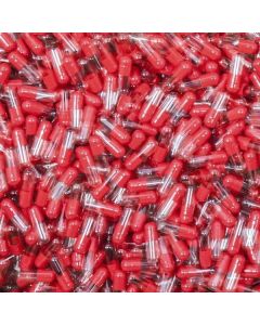 Red/Clear Empty Gelatin Capsules, Size 5, Bag of 500