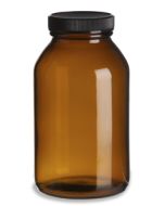 Amber Glass Reusable Capsule Bottle, 500mL / 16 oz 