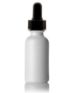 1 oz Empty Matte White Glass Vial / Bottle with Child Dropper