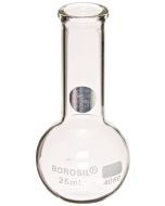 25ml, Boiling Flask, Flat Bottom, Borosilicate Glass (Qty. 1)
