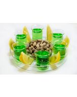8-piece Chemistry Bar: Serving Tray with Shot Glasses & Snack Dish by Med Lab Supply