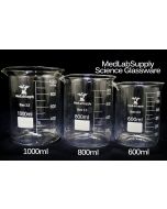 800mL Low Form Graduated Glass Beakers by Med Lab Supply