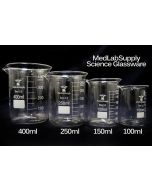 400ml Low Form Graduated Glass Beakers by Med Lab Supply 