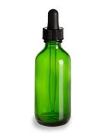 1 oz Empty Green Glass Dropper Vial