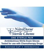 NitriDerm Sterile Nitrile Medical Exam Gloves, Powder-free, each pair individually sealed.  Sizes: S, M, L, & XL 