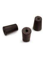 Size No. 0 - Black Rubber Stopper - Solid, 1-Hole, & 2- Hole