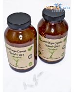 Empty Vegan Capsules Size 3 - Clear (500 Qty) in amber glass bottle