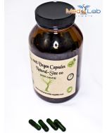 Empty Vegan Capsules Size 00, Green, Qty. 500 in amber glass bottle