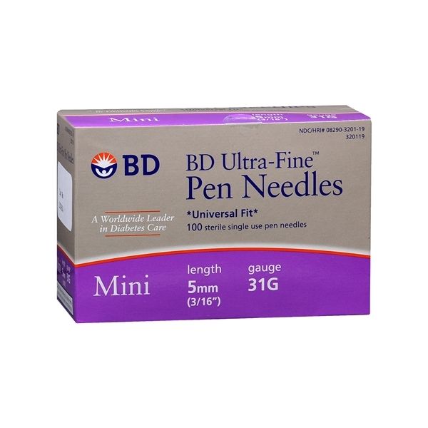 BD Diabetic Pen Needle, 31G x 3/16, Box of 100, 320119